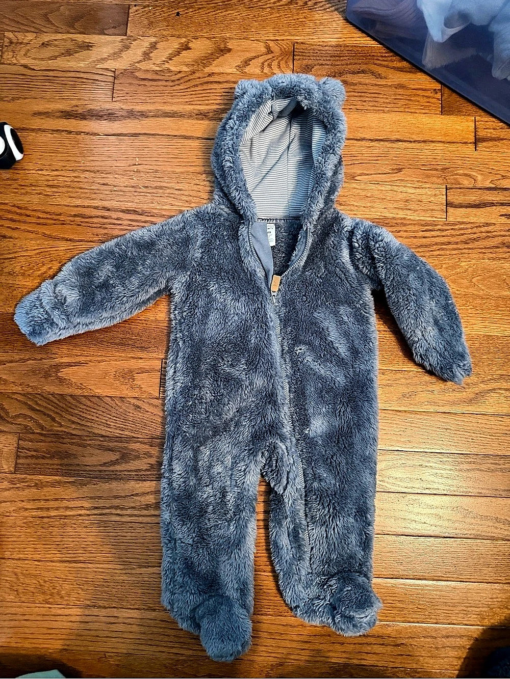Carter's Baby Boy Bear Teddy Fleece Long-Sleeve Jumpsuit Footie Blue Baby 6m
